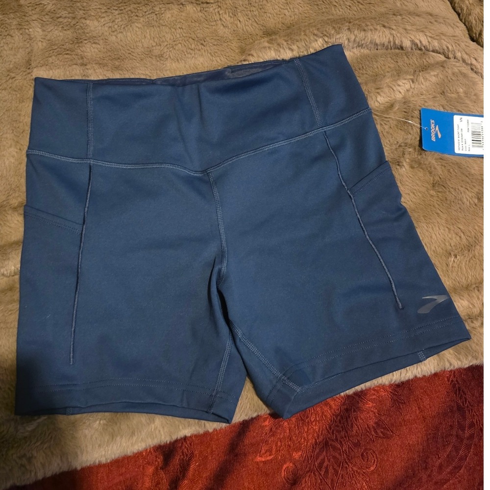 Brooks Women's Go-To 5 Inch Running Shorts Navy Blue Size Medium